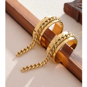 18k Gold Drop Dangle !Statement! Earrings